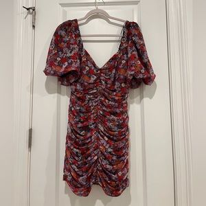 Zara Red Floral Dress Size M